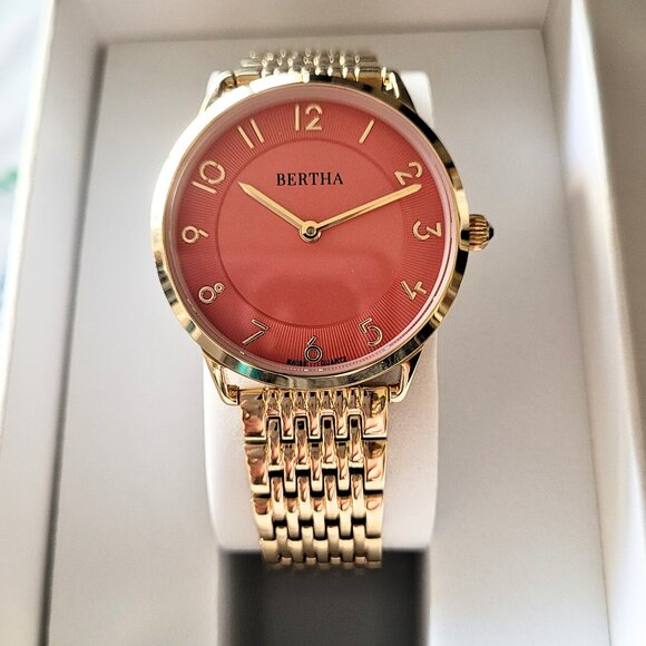 Bertha Women's Abby Swiss Gold Bracelet Dress Watch - Picture 7 of 8